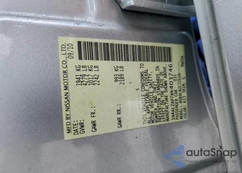 2011 Nissan Altima Base из США, поврежденный, VIN 1N4AL2AP7BN403746